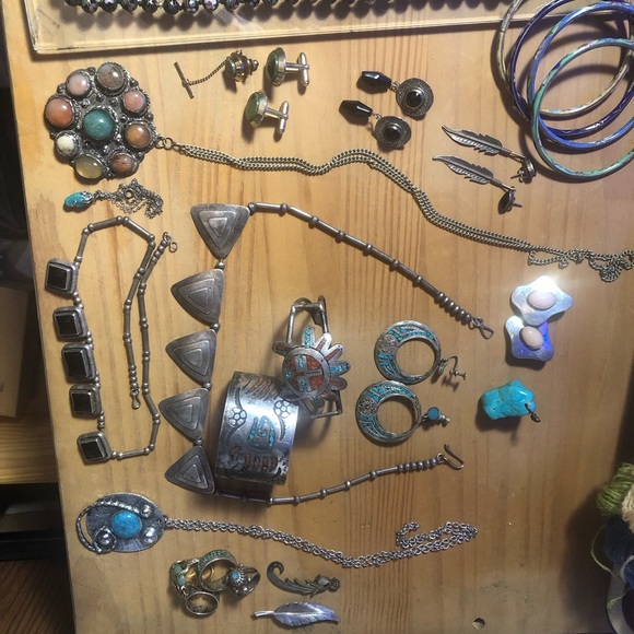 silver an turquoise Jewelry - Huge vintage, Silver and Turquoise Jewelry Set